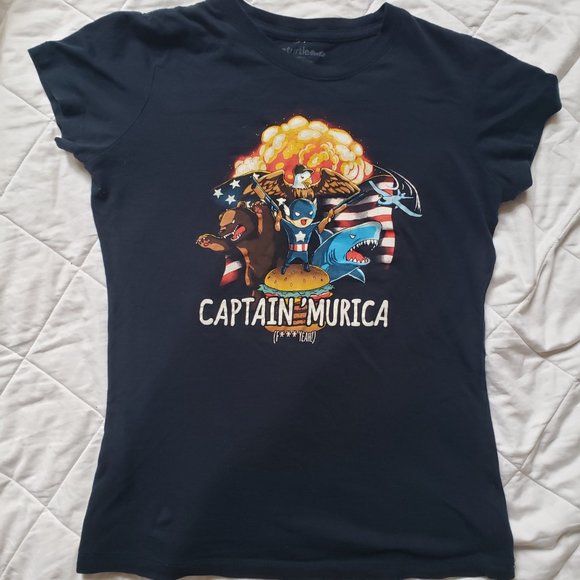 Tee Turtle Captain America Superhero Shirt - Picture 2 of 4